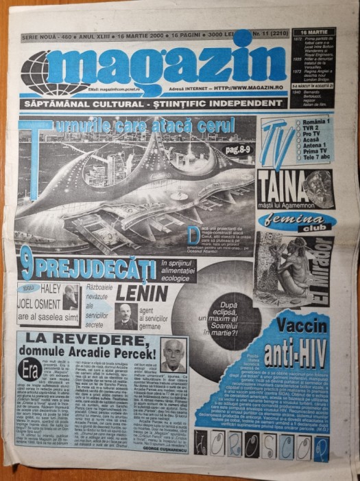 magazin 16 martie 2000-art h.joel osment, jodie foster,macaulay culkin