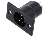 Conector XLR 6 pini AMPHENOL soclu tată 7,5A 133V IP40 pentru lipire 18AWG