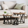 VidaXL Masă laterală nesting 3 pcs Lemn vechi 53 x 53 x 40 cm