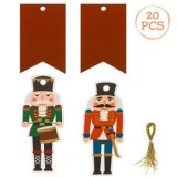 Etichete de cadou Craciun, 2 modele soldat de lemn, 5x9 cm, 20 buc, CMCLASS