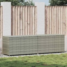 vidaXL Ladă de depozitare de grădină, gri, 200x50x60 cm, poliratan 46476