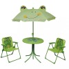 VidaXL Set bistro pentru copii de grădină, cu umbrelă, 3 piese, verde 41843