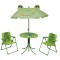 vidaXL Set bistro pentru copii de grădină, cu umbrelă, 3 piese, verde 41843