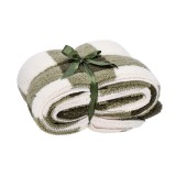 Cumpara ieftin Patura textil alb verde Amy 200 x 220 cm