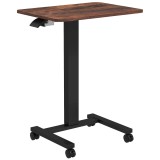 Vinsetto Masa &icirc;n Picioare Masa &icirc;n Picioare, Măsuță pentru Laptop, ajustabilă &icirc;n &icirc;nălțime, 4 role, 65 cm x 48 cm x 108 cm, Maro Rustic | Aosom Romania