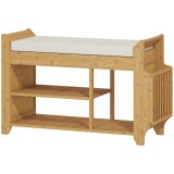 HOMCOM Bancă pentru pantofi cu șezut căptușit Depozitare laterală Raft pentru cizme Cadru din bambus 80x30x50 cm Natural | Aosom Romania