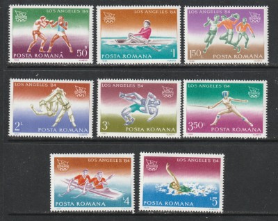 Romania 1984 - #1104 Jocurile Olimpice de Vara Los Angeles 8v MNH foto