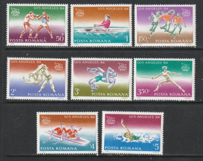 Romania 1984 - #1104 Jocurile Olimpice de Vara Los Angeles 8v MNH