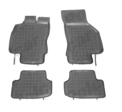 Set covorase auto din cauciuc Seat Leon (5f), 11.2012-, negru, presuri tip tavita, Rezaw 202007 ; elastomer, Aftermarket foto