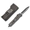 Cutit Automat Dulotec K184A, Dublu Tais, Negru, 23cm, Prindere Curea, Otel Inoxidabil, Aliaj Zinc-Aluminiu