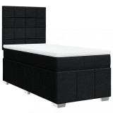 Cumpara ieftin Pat box spring cu saltea, negru, 100x200 cm, textil