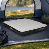 Cumpara ieftin Saltea camping, 2 persoane, gonflabila, cu pompa electrica incorporata, 220-240 V, PVC, gri si negru, 203x152x30 cm
