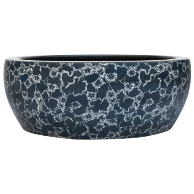Lavoar de blat, negru si albastru, rotund, &amp;Phi;41x14 cm, ceramica foto