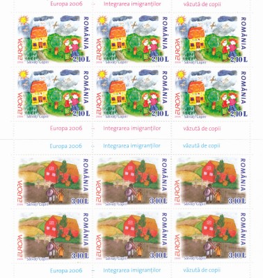 EUROPA 2006,INTEGR. EMIGRANTILOR,MINICOLI DE 6,Lp.1718a,2006, MNH ** ROMANIA. foto