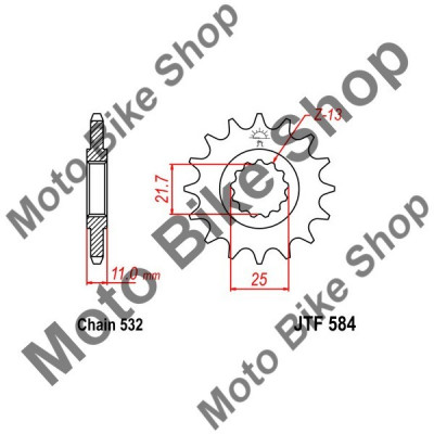 MBS Pinion fata 532 Z16, Cod Produs: JTF58416 foto