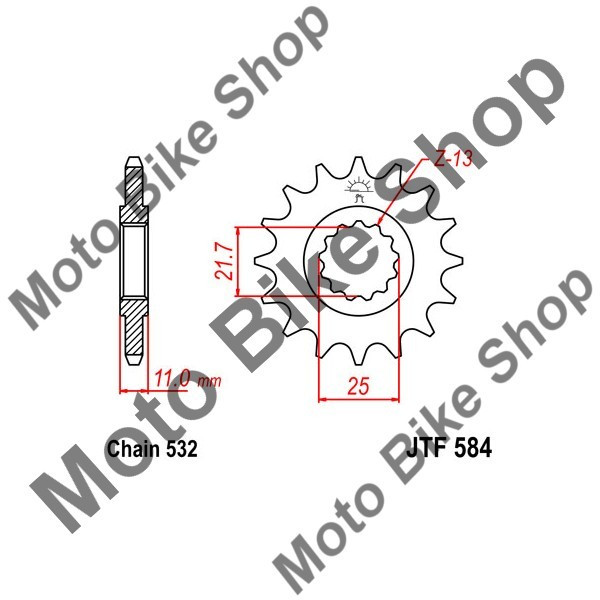 MBS Pinion fata 532 Z16, Cod Produs: JTF58416