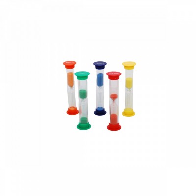 Set de 5 miniclepsidre cu nisip colorat si cronometrare diferita foto