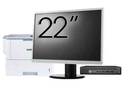 Pachet Calculator Second Hand HP Elitedesk 800 G2 Mini PC, Intel Core i7-6700T 2.80GHz, 16GB DDR4, 512GB SSD + Monitor 22&amp;amp;quot; &amp;amp; Imprimanta Brother H foto