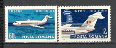 Romania.1970 Posta aeriana-50 ani Aviatia Civila YR.458 foto