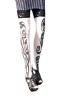 Ciorapi 3/4 Dama cu Model Tatuaj Tribal, Banda Silicon, Marime Universala, Poliester/Spandex