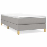Cumpara ieftin Cadru de pat cu arcuri, gri deschis, 90x190 cm, textil