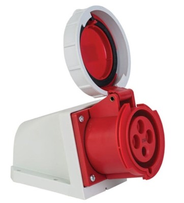 Priza trifazica aplicata 4 poli 32A 3P+E 6h CEE 380V IP67 foto