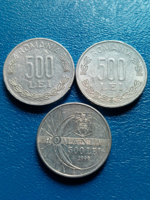 Moneda Romania 500 lei -1999,2000 + Eclipsa 1999 foto