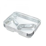 Cumpara ieftin Set 100 Caserole aluminiu Meniu 3 Compartimente + Capac, EP