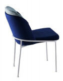 Set scaune 2 piese, Nmobb&nbsp;, Dore 123, Metal, Albastru inchis/Alb