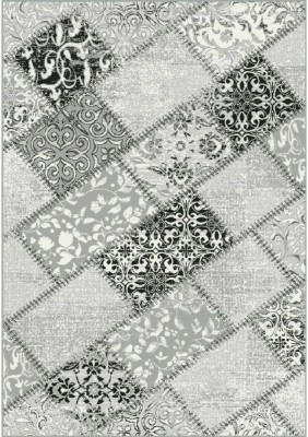 Covor Model Cappuccino 16010-90, Marime 60 x 110 cm, Gri, Inaltime Fir 7 mm, Antialergic, Polipropilena, Living, Dormitor, Sufragerie, Birou foto