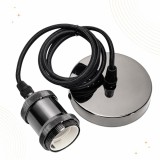 Pendul Rossa Home Light, Inaltime Reglabila, Aluminum, E27, Max. 60W, Sfoara Vintage, 100cm, Negru