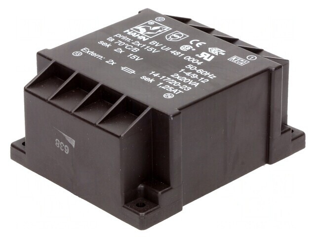 Transformator &icirc;ncapsulat 40VA 115VAC 15V 1333mA