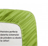 Cearceaf de pat cu elastic, bumbac natural 100%, verde mat - 140/190