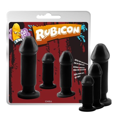 Set 3 Dopuri Anale Evil PVC Negru foto