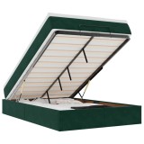 Cumpara ieftin Cadru de pat otoman cu saltea verde inchis 120x200cm catifea