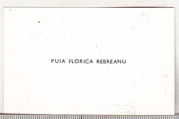 bnk div Carte de vizita cu felicitare olografa - Puia Florica Rebreanu - 1971 foto
