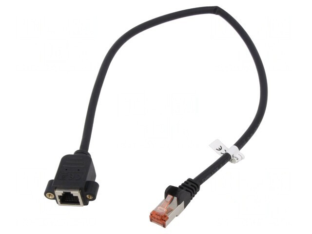 Prelungitor Ethernet RJ45 S/FTP Cat6 0.5m Negru