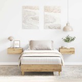 VidaXL Cadru pat fără saltea Stejar Artisan 90x200 cm Lemn prelucrat
