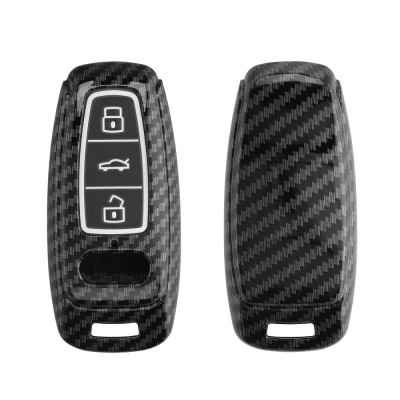 Husa Cheie Auto pentru Audi - 3 Butoane - Key Free, kwmobile, Plastic, Negru / Gri, 56720.03 foto