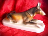 FIGURINA BIBELOU PORTELAN ROYAL DUX BOHEMIA CEHOSLOVACIA - CAINE LUP CIOBANESC GERMAN 30 CM