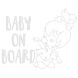 Sticker Decorativ Auto Baby On Board 20 x 16 cm Model 9 Alb, Oem