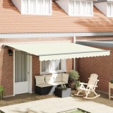 vidaXL Marchiză retractabilă manuală Crem 350x250 cm