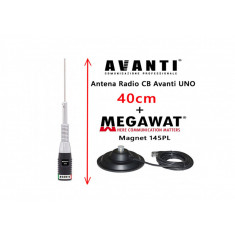 Antena Statie CB AVANTI Uno 40cm + Magnet Megawat 145PL