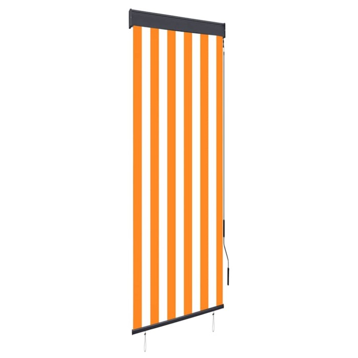 Jaluzea tip rulou de exterior, alb și portocaliu, 60 x 250 cm