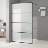 VidaXL Perete cabină duș walk-in negru 115x195 cm sticlă ESG mată