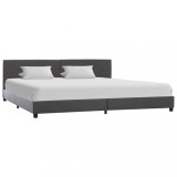 vidaXL Cadru de pat, gri, 180x200 cm, piele ecologică