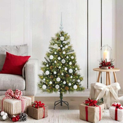 vidaXL Pom de Crăciun Artificial cu Ramuri Articulare și Conuri 120 cm 3395074 foto