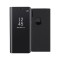 Husa iPhone XS Max - Flip Mirror tip Carte, Capac translucid, Neagra