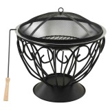 Vatra de foc 2-in-1, gratar/vatrai, 59x59x60 cm otel inoxidabil
