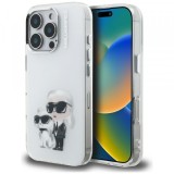 Husa pentru Apple iPhone 16 Pro Max, Karl Lagerfeld, IML Aquarelle Logo Karl &amp; Choupette, Alba